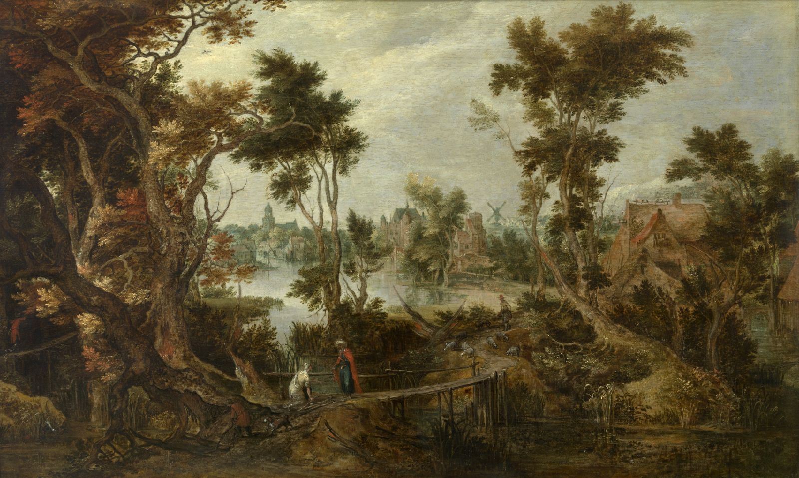 Gillis Claesz. de Hondecoeter, Landscape with Elias and the Widow of Sarefat