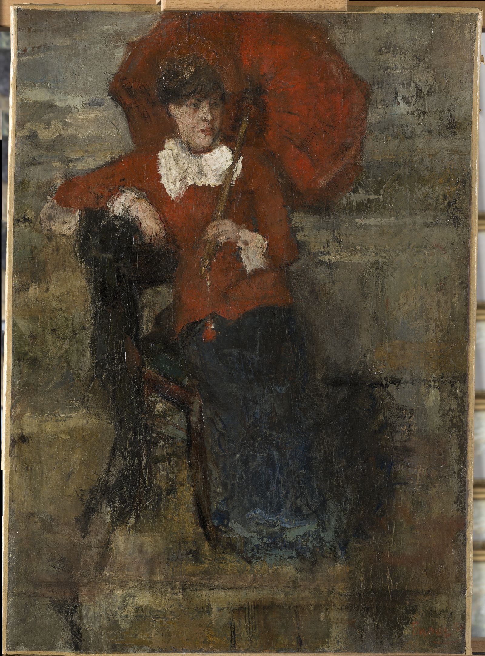 James Ensor, Lady with Red Parasol