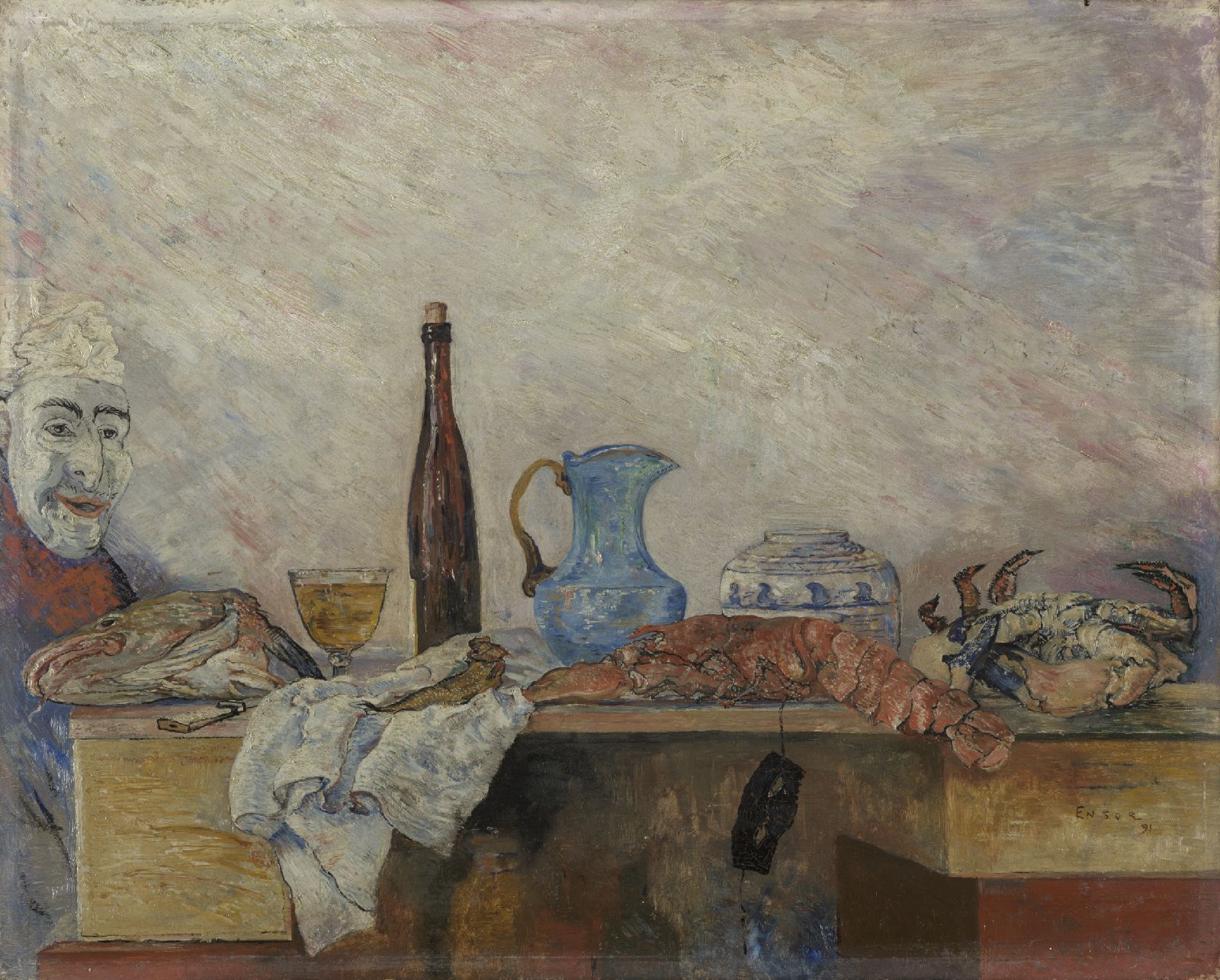 James Ensor, Mask and Crustaceans (vive le Carème)