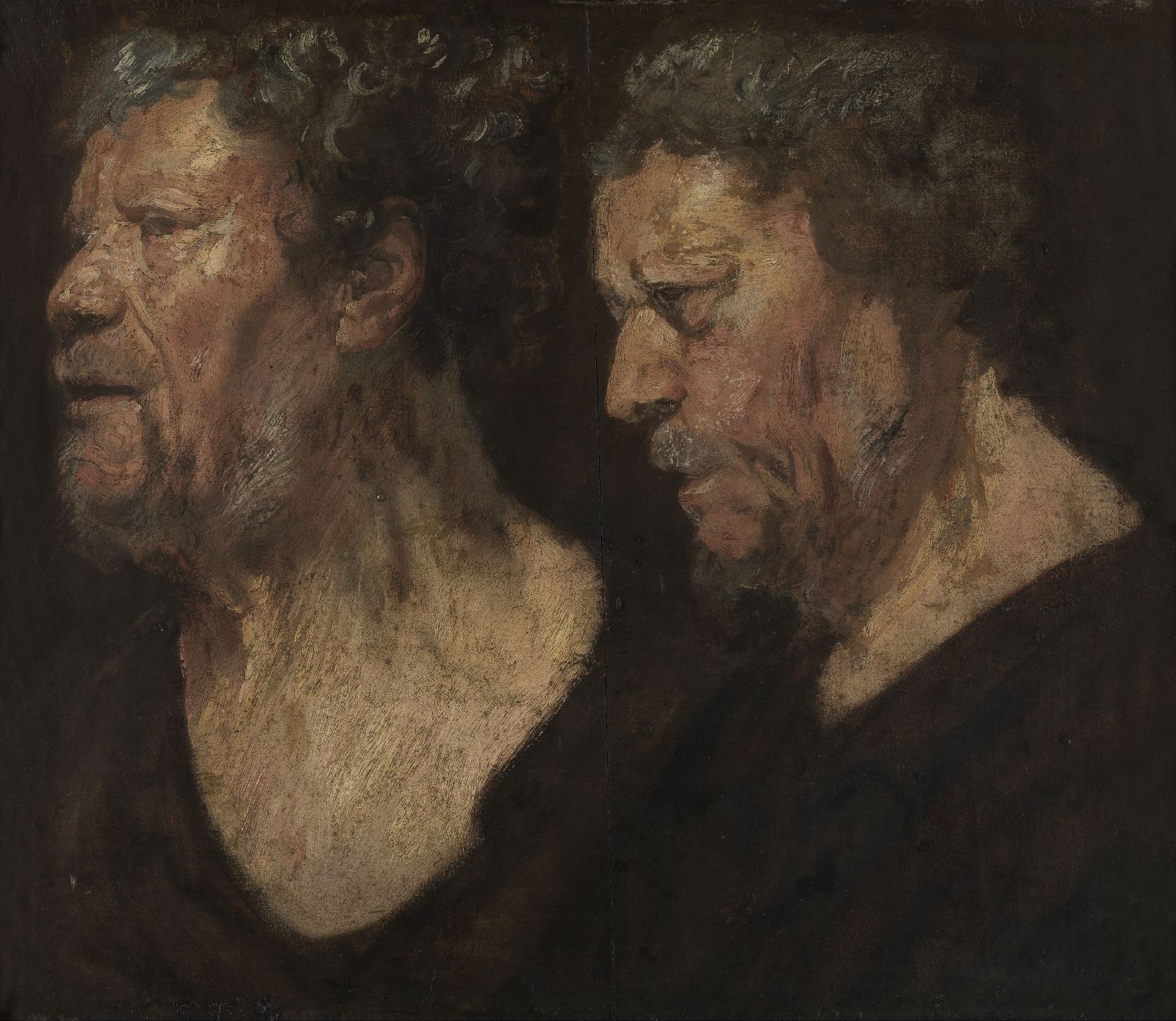 Jacob Jordaens I, Two Head Studies of Abraham Grapheus