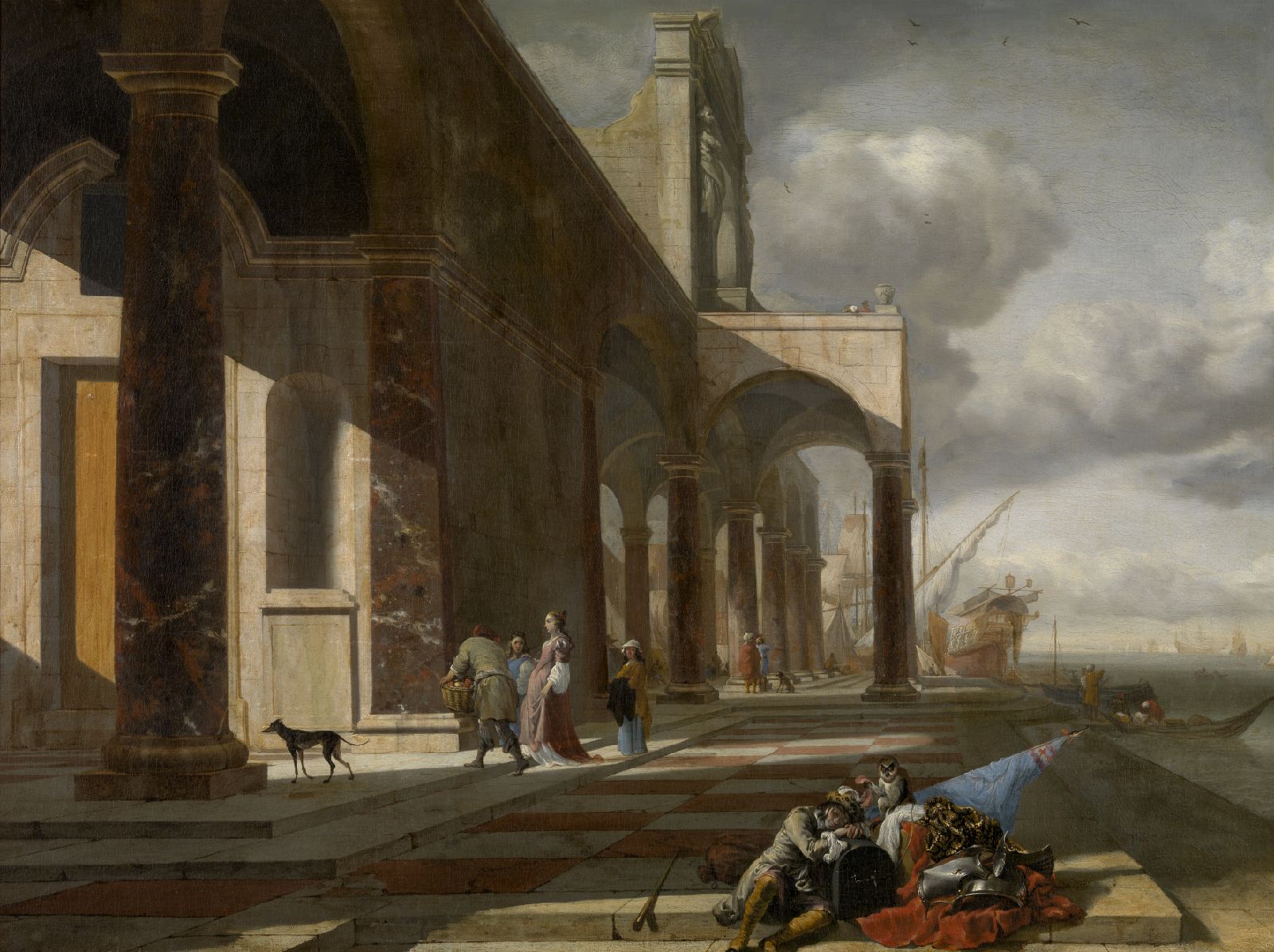 Jan Baptist Weenix, An Italian Seaport