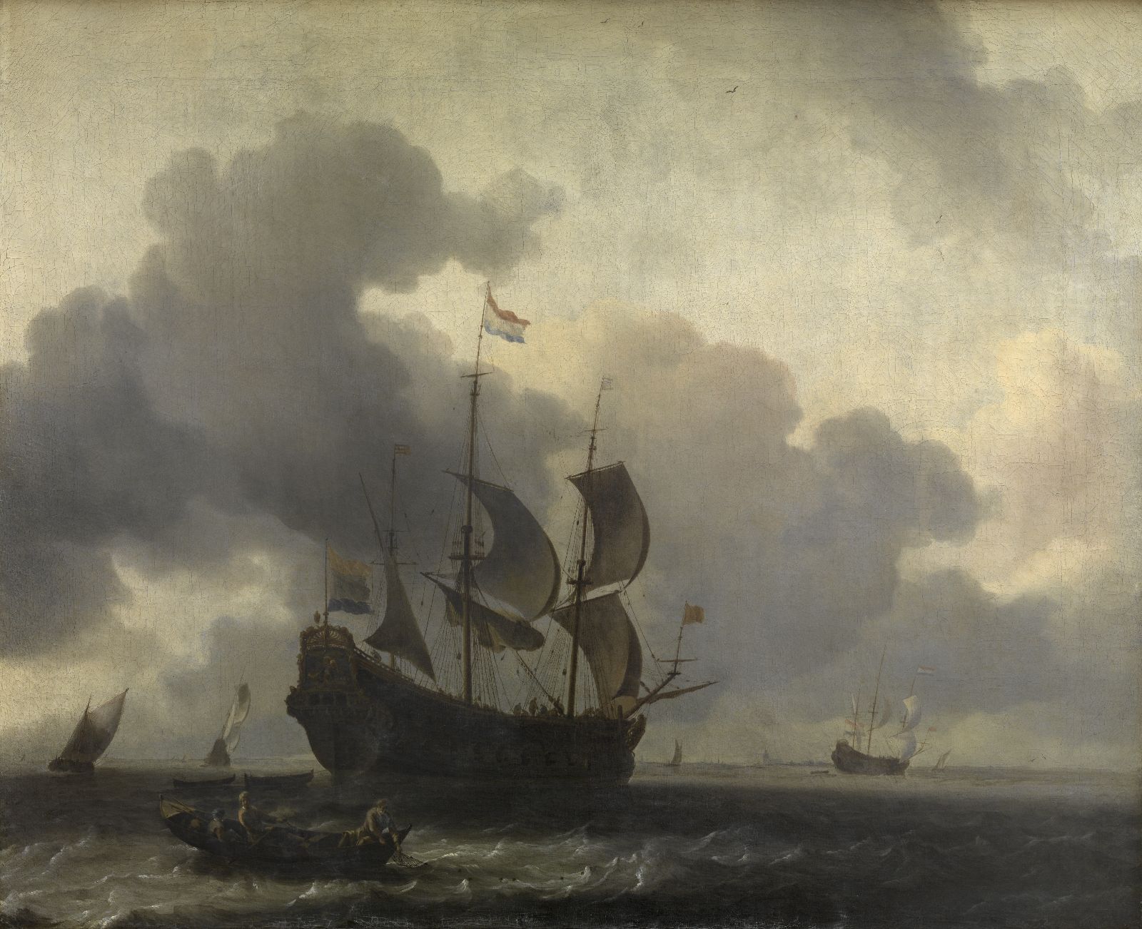 Ludolf Bakhuizen, The Warship "De Jacob" at Anchor
